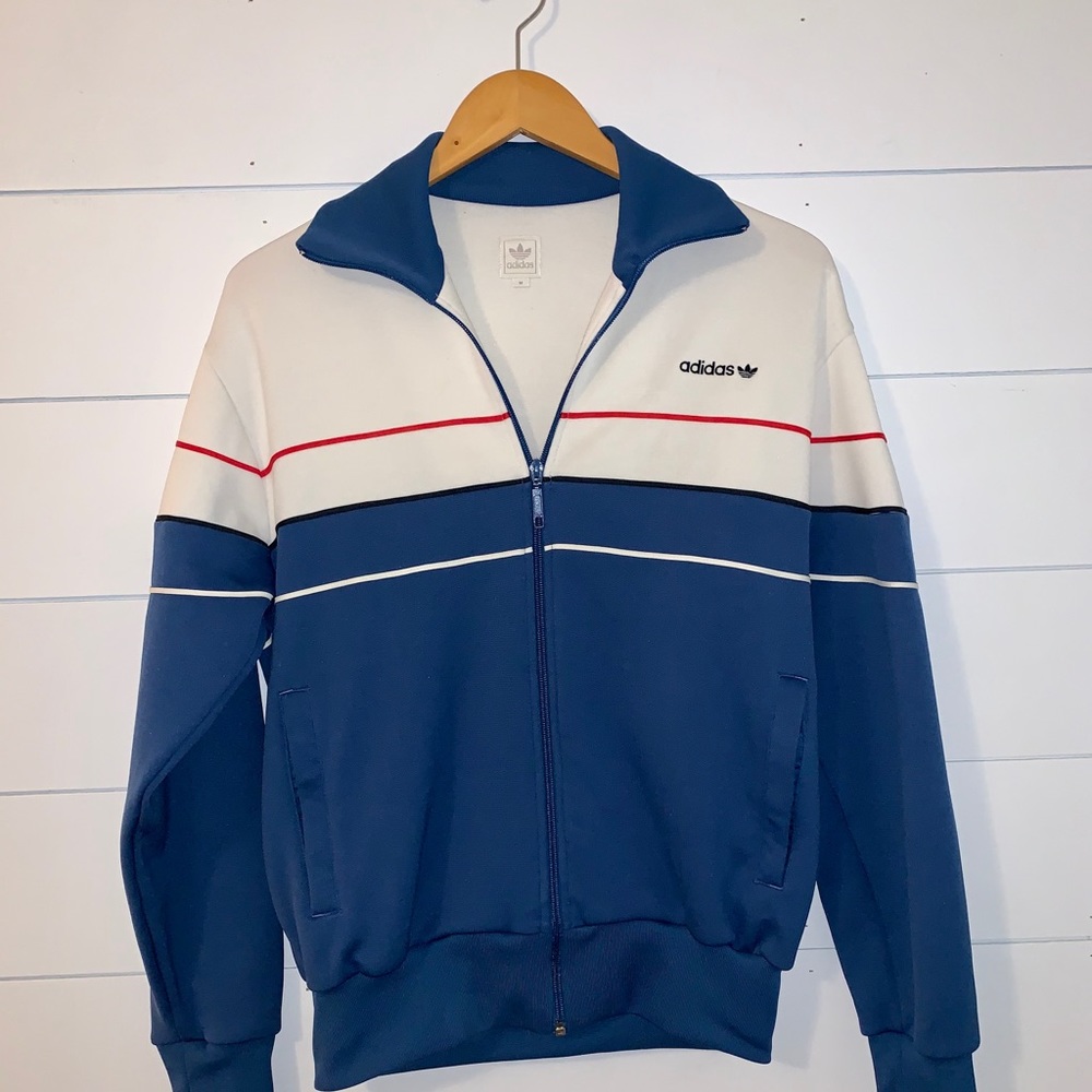 Vintage ADIDAS red, white, and blue windbreaker